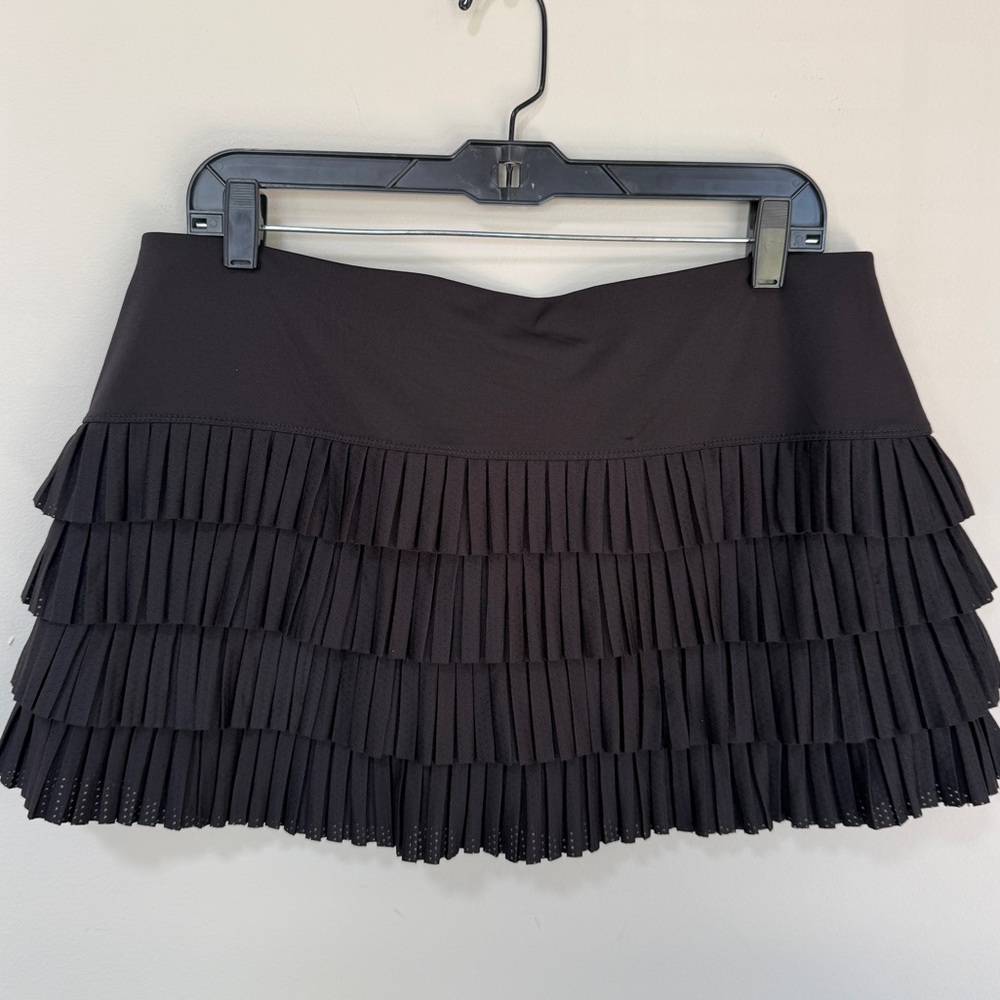 Lucky in Love Core Mon Amie Black Pleated Tier Mini Skirt Skort NWT Womens XL 16
